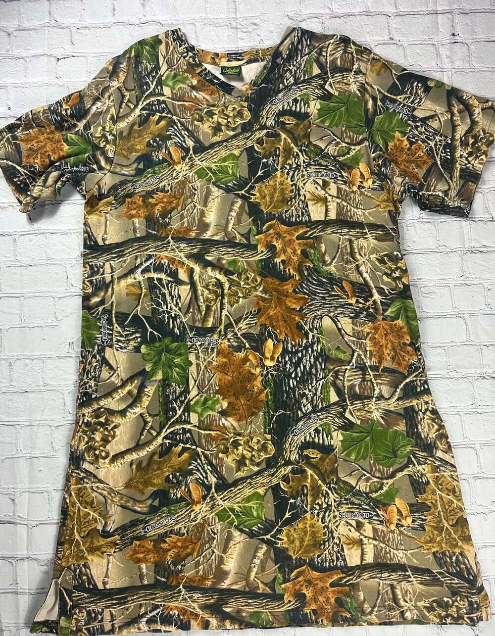 Cabela's Seclusion 3D Camo T-Shirt Dress - Size L Brown Green Hunting